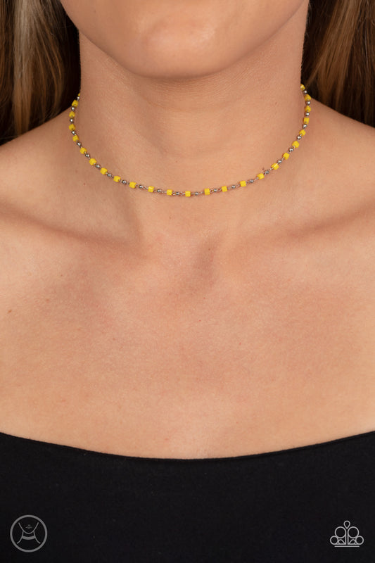 Neon Lights Yellow Necklace - Jewelry by Bretta