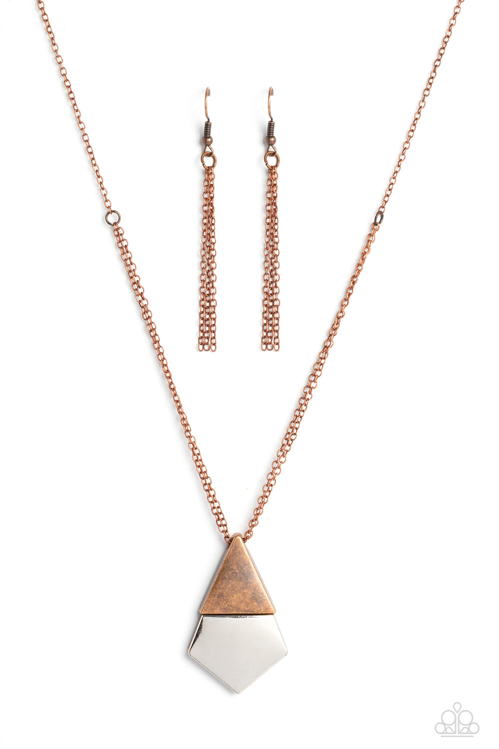 Posh Pyramid Copper Necklace - Jewelry by Bretta