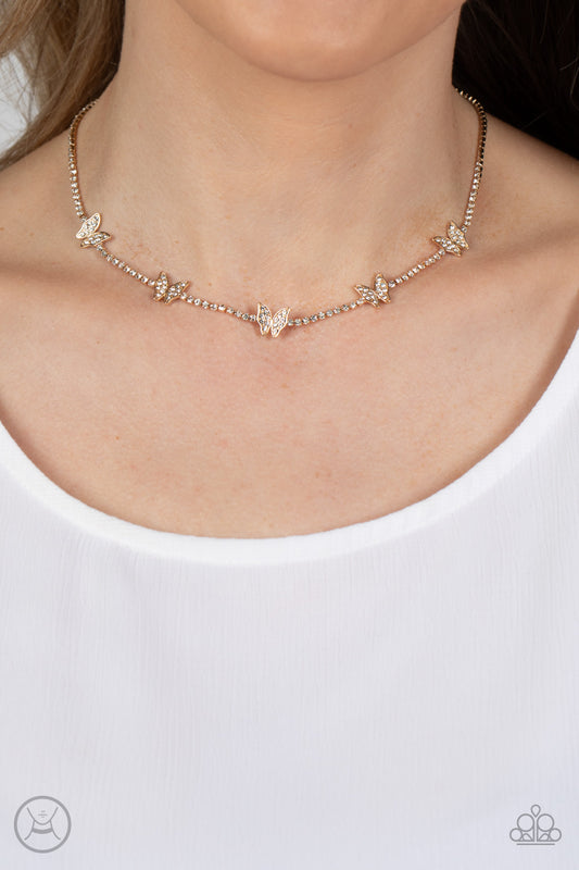 Fluttering Fanatic Gold Necklace  - Jewelry by Bretta