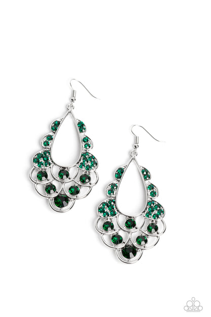 Majestic Masquerade Green Earrings - Jewelry by Bretta