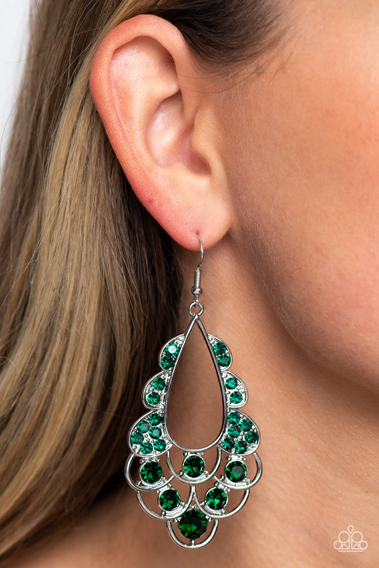 Majestic Masquerade Green Earrings - Jewelry by Bretta