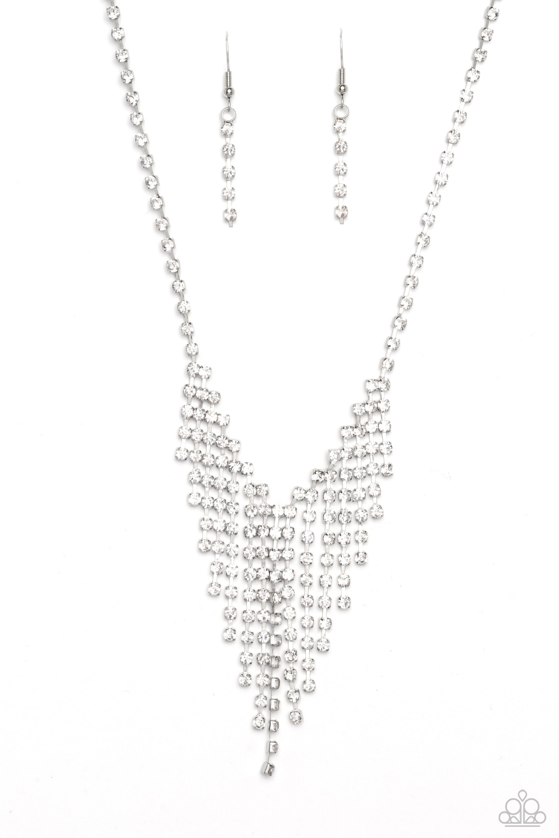 SHIMMER of Stars White Necklace  - Jewelry by Bretta 