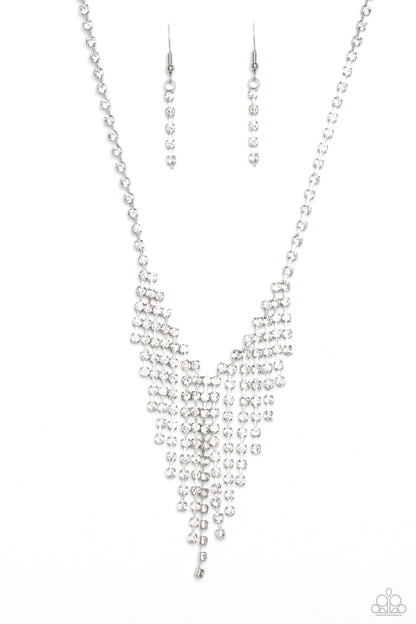 SHIMMER of Stars White Necklace  - Jewelry by Bretta 