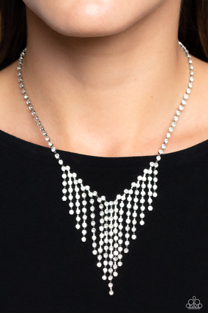 SHIMMER of Stars White Necklace  - Jewelry by Bretta 