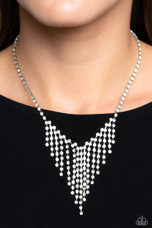 SHIMMER of Stars White Necklace  - Jewelry by Bretta 