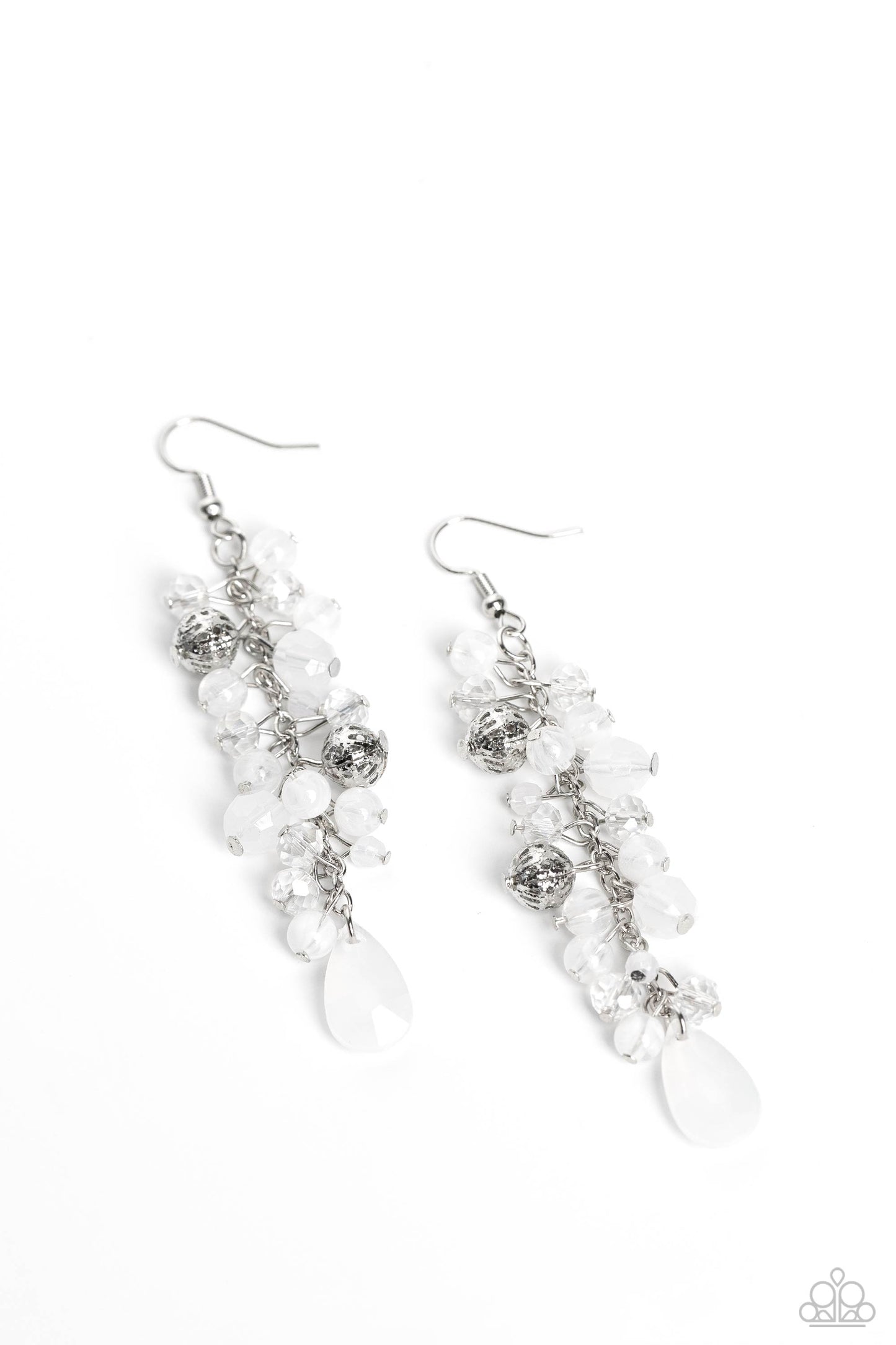 Cheeky Cascade White Earrings - Jewelry by Bretta