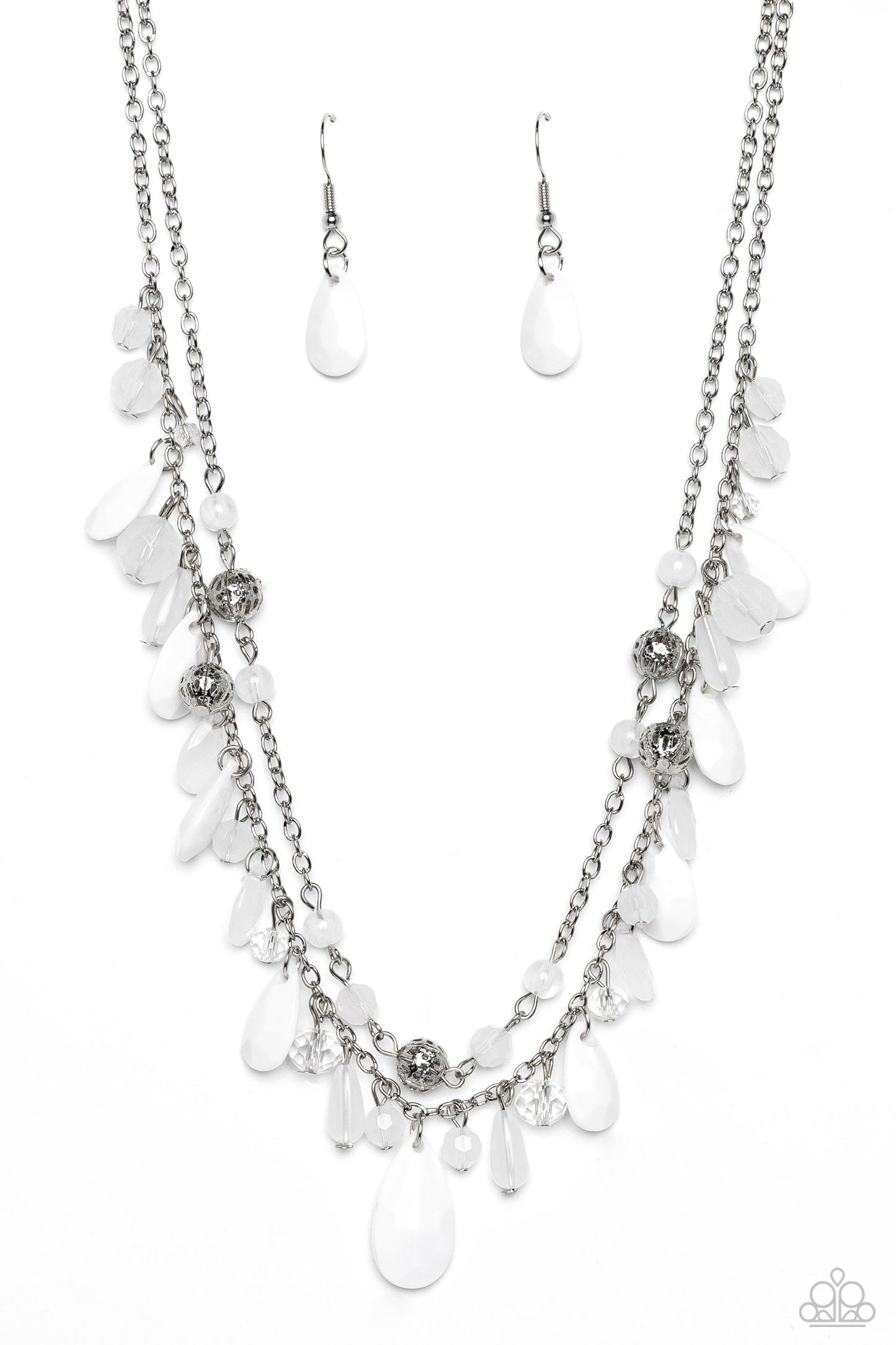 Flirty Flood White Necklace - Jewelry by Bretta