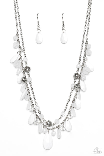 Flirty Flood White Necklace - Jewelry by Bretta