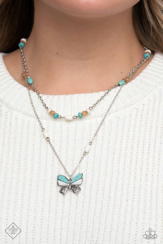 Free-Spirited Flutter Blue Necklace - Jewelry by Bretta