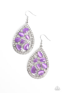 Cats Eye Class Purple Earrings - Jewelry by Bretta