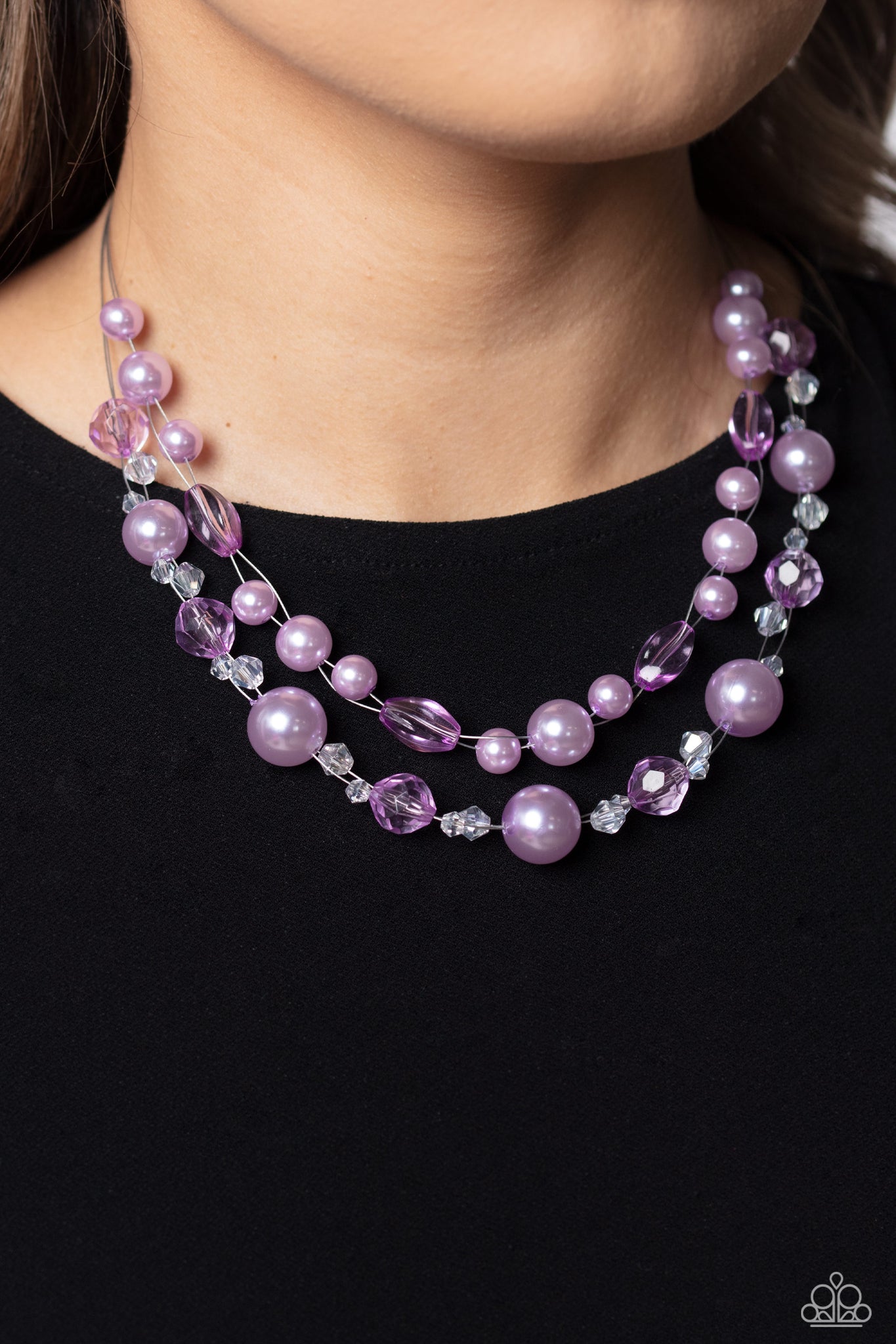 Tahitian Pearl Necklace with Carved Lavender Jadeite Clasp - Assael