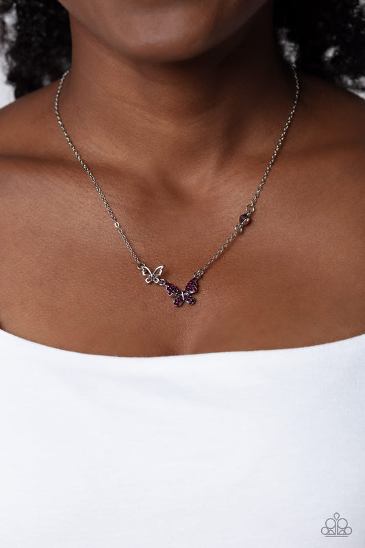 Cant BUTTERFLY Me Love Purple Necklace - Jewelry by Bretta