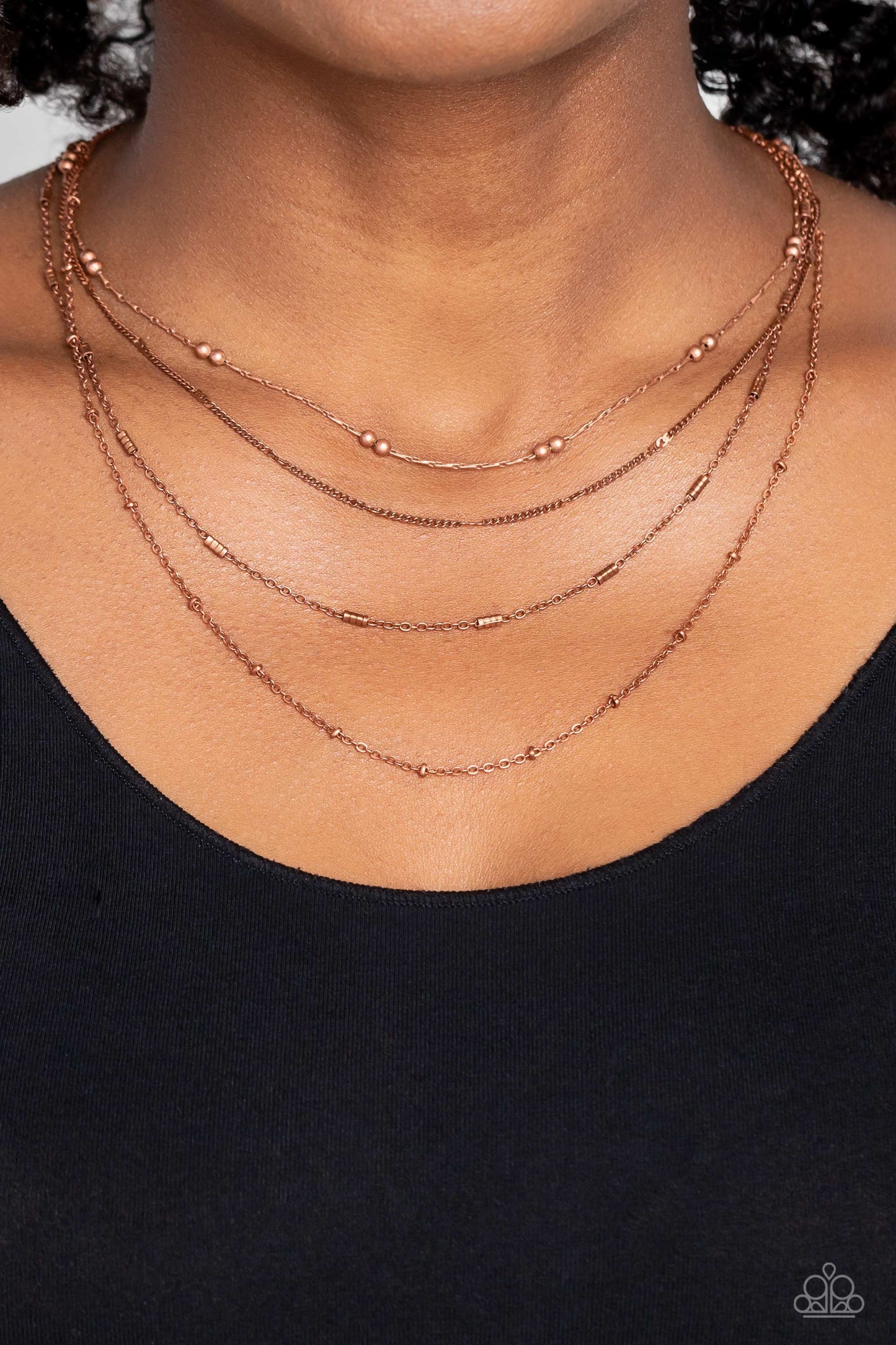 Studded Shimmer Copper Necklace - Jewelry by Bretta