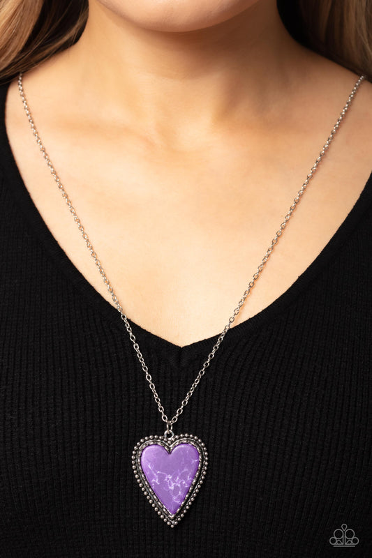 Stony Summer Purple Heart Necklace - Jewelry by Bretta