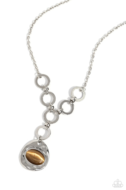 Get OVAL It Brown Necklace - Jewelry by Bretta