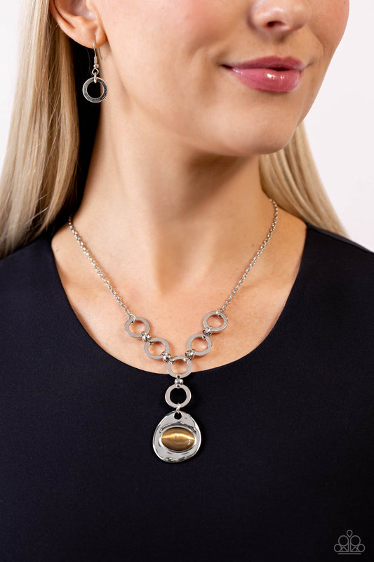 Get OVAL It Brown Necklace - Jewelry by Bretta