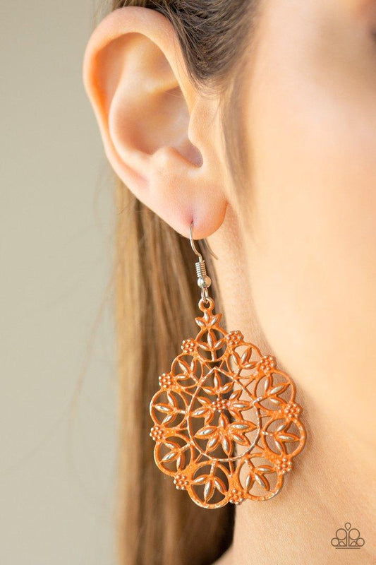 Paparazzi Accessories - Garden Party Princess - Orange Earrings