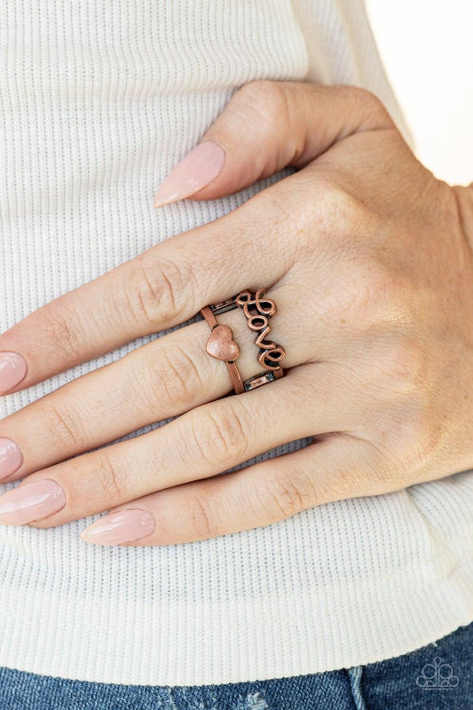 Paparazzi Accessories - Heartstring Harmony Copper Ring