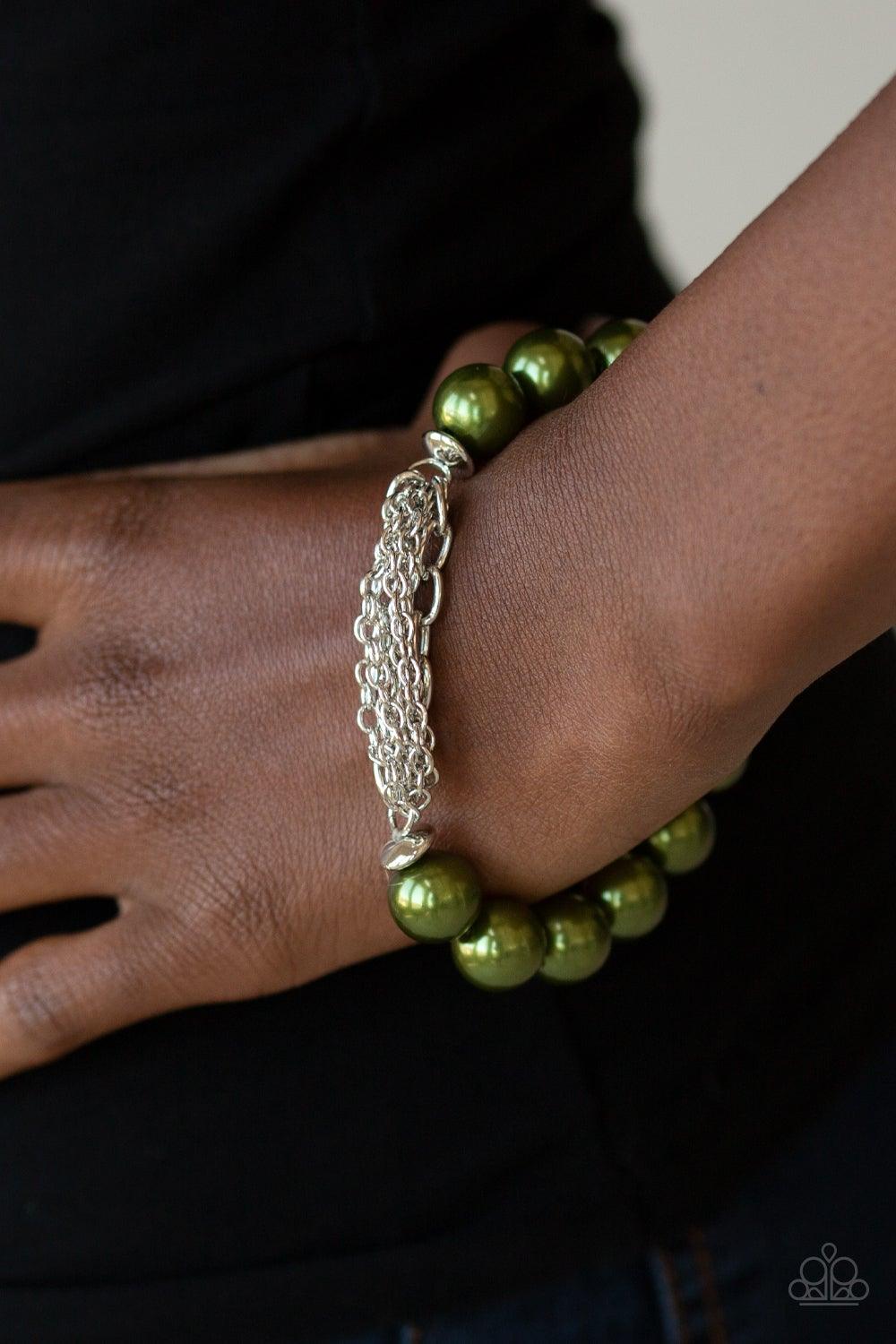 Paparazzi Accessories-Hollywood HEELS - Green Stretch Bracelets