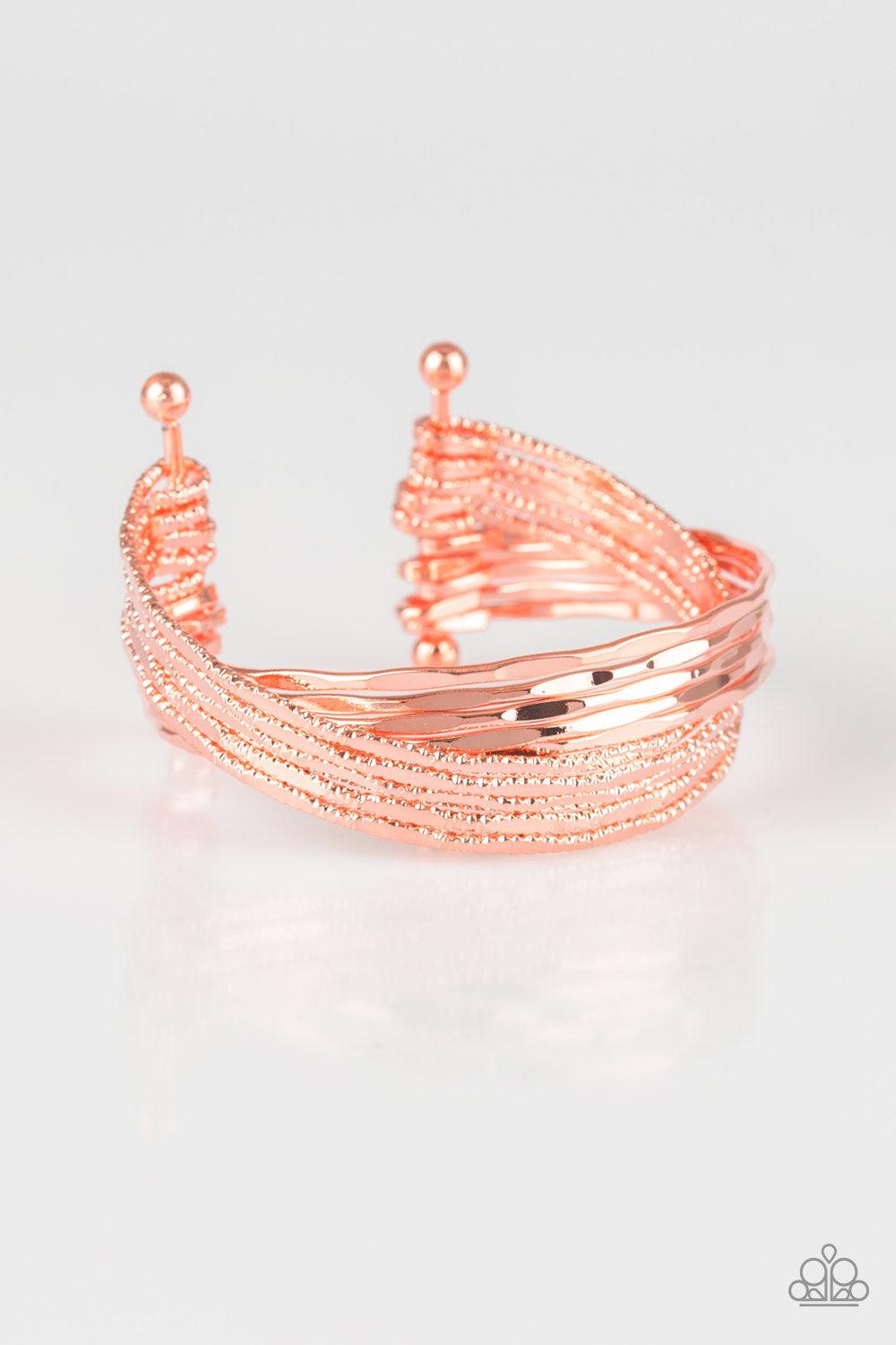 Paparazzi Accessories-See A Pattern? - Copper Cuff Bracelet