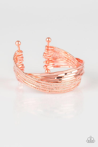 Paparazzi Accessories-See A Pattern? - Copper Cuff Bracelet