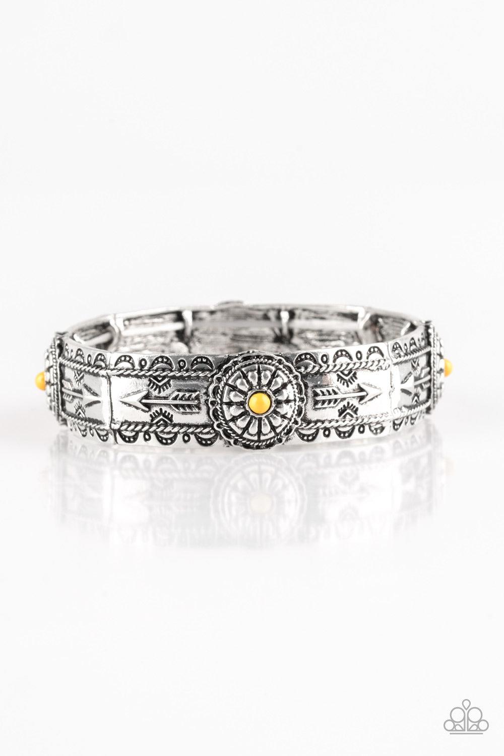 Paparazzi Accessories-Southern Borders - Yellow Bracelet