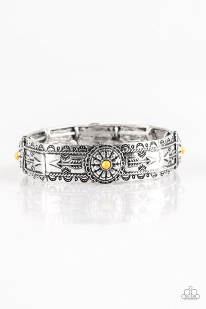 Paparazzi Accessories-Southern Borders - Yellow Bracelet