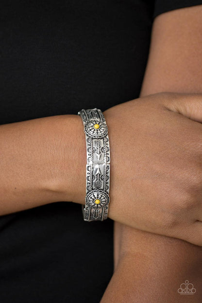 Paparazzi Accessories-Southern Borders - Yellow Bracelet