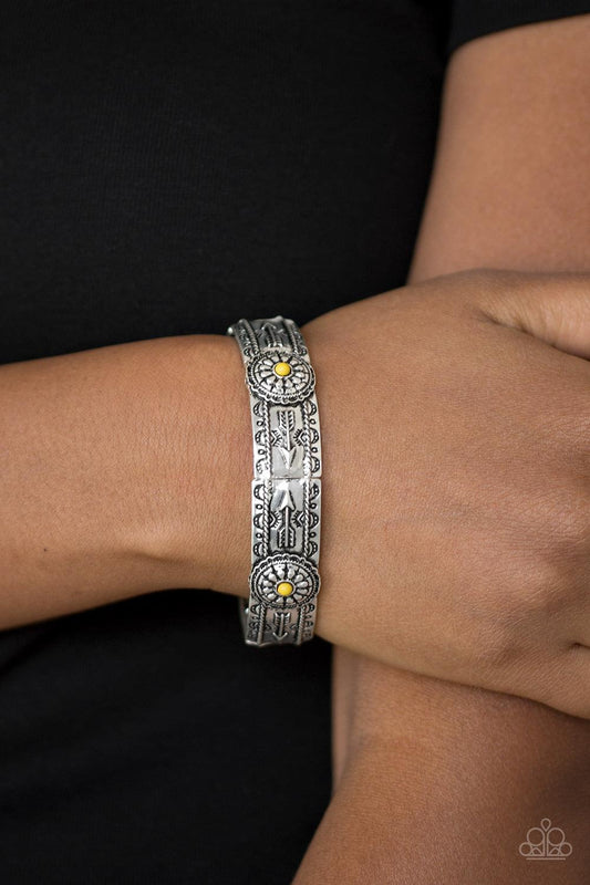 Paparazzi Accessories-Southern Borders - Yellow Bracelet