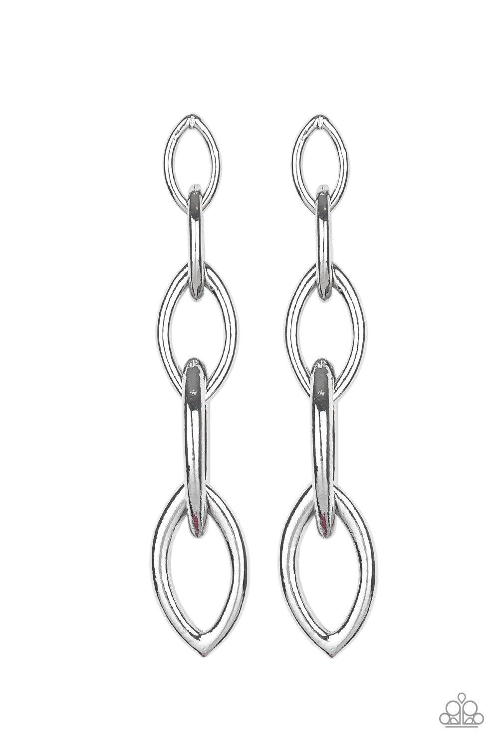 Paparazzi Accessories-Street Spunk - Silver Earrings