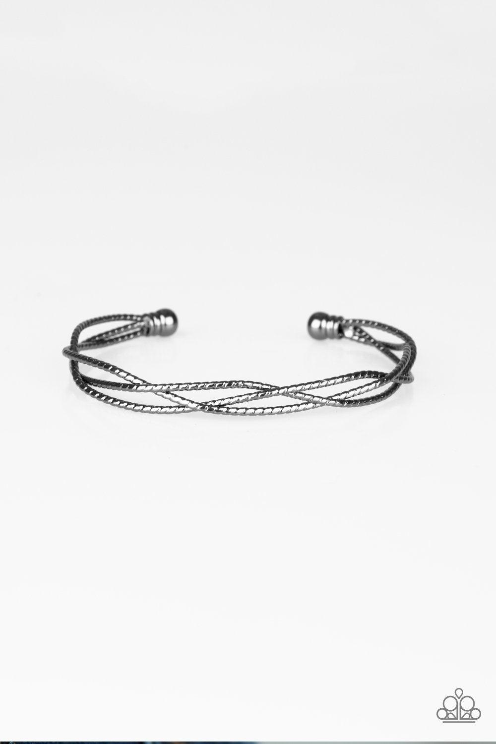 Paparazzi Accessories- Twist Of The Wrist - Black Bracelet - jewelrybybretta