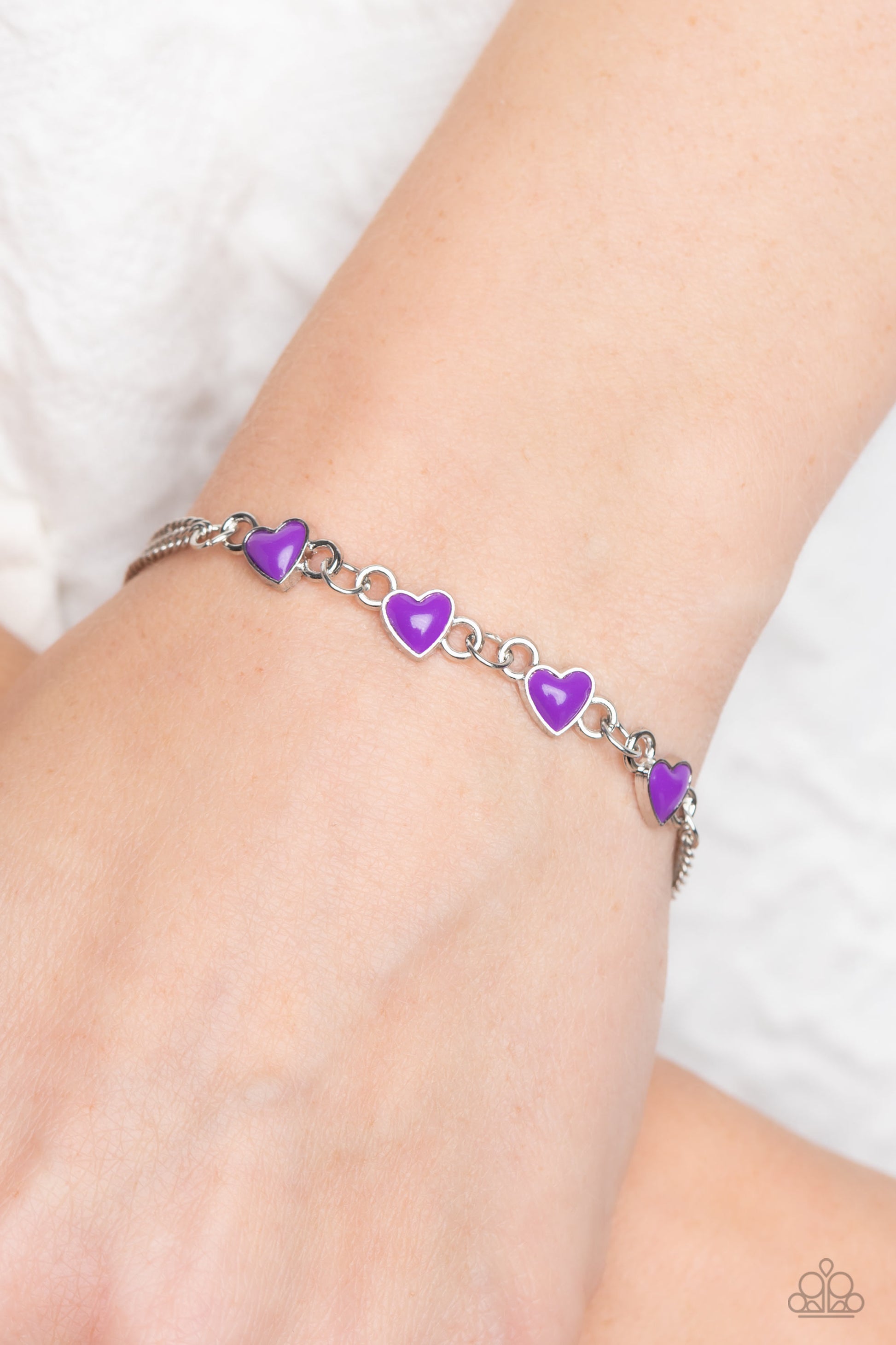 Smitten Sweethearts Purple Bracelet  - Jewelry by Bretta