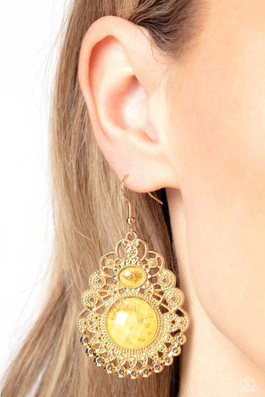 Welcoming Whimsy Yellow Earrings - Jewelry by Bretta
