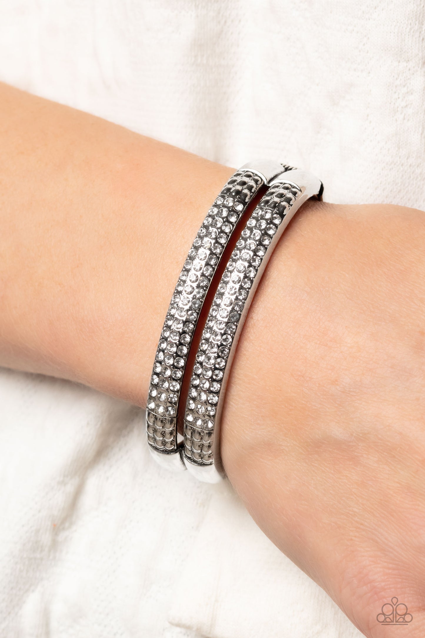 STACKED Up White Bracelet - Jewelry by Bretta