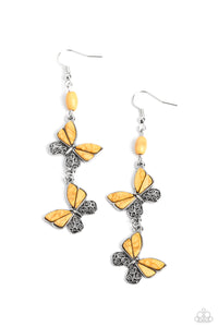Spirited Soar Yellow Butterfly Earrings - Jewelry by Bretta