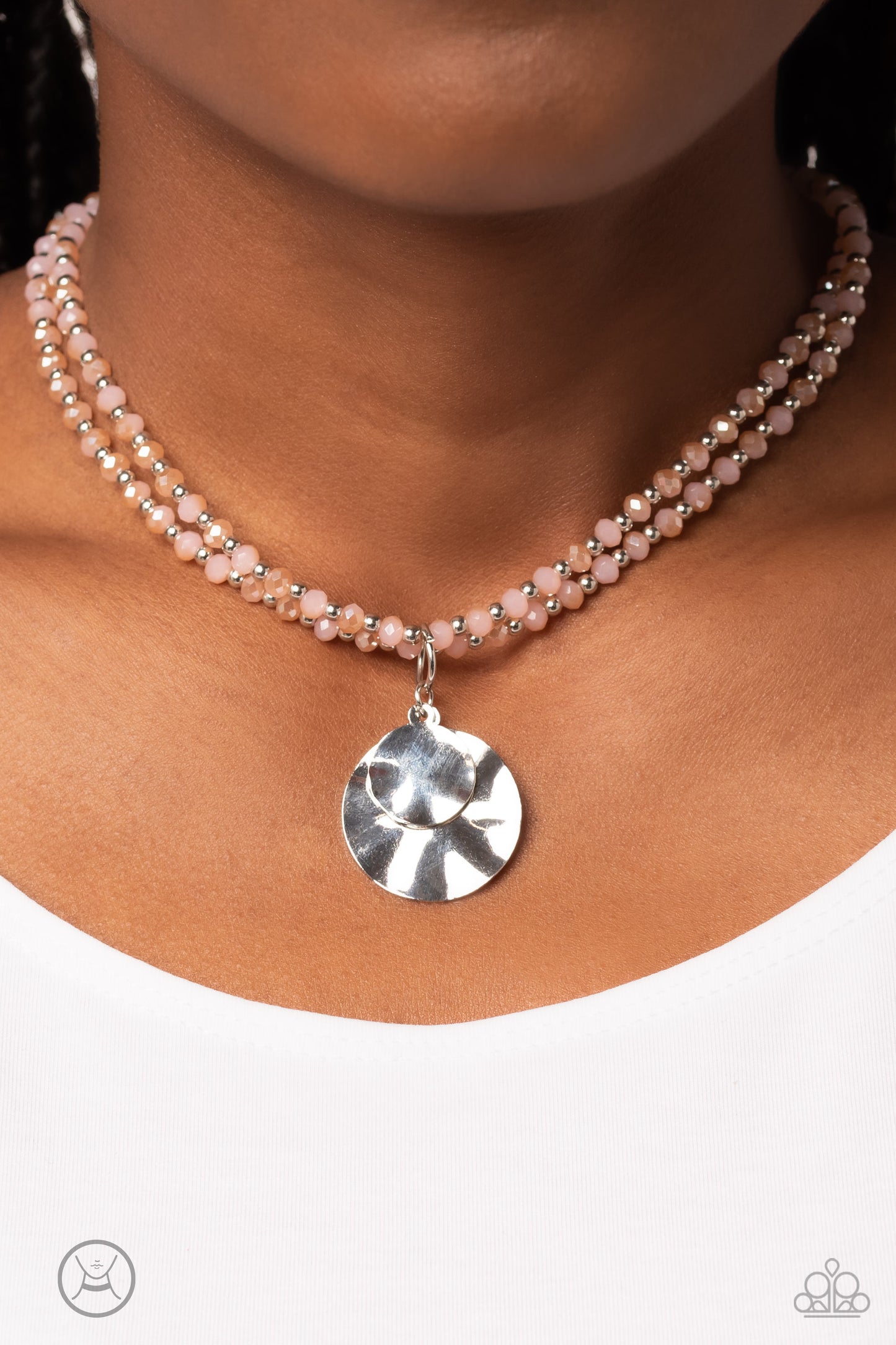 Compacted Cosmos Pink Necklace - Jewelry by Bretta