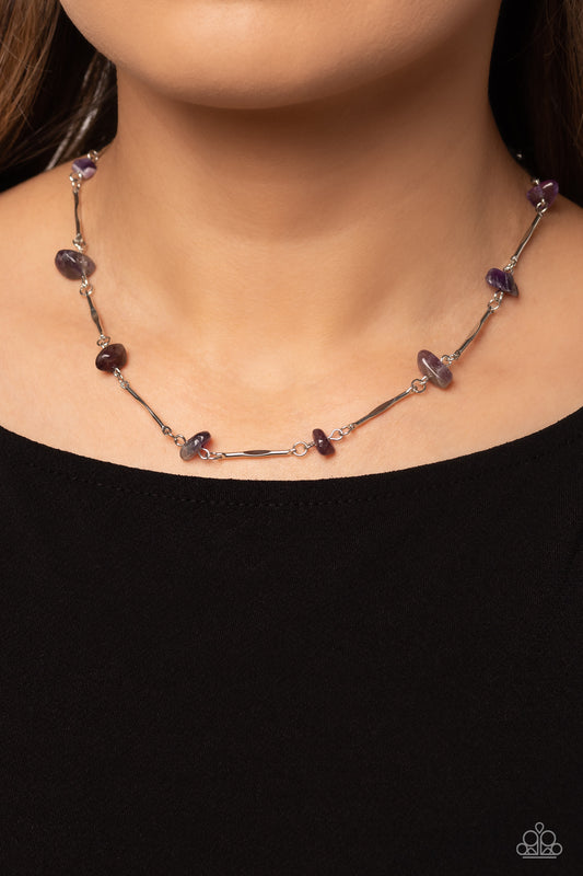 Chiseled Construction Purple Necklace - Jewelry by Bretta