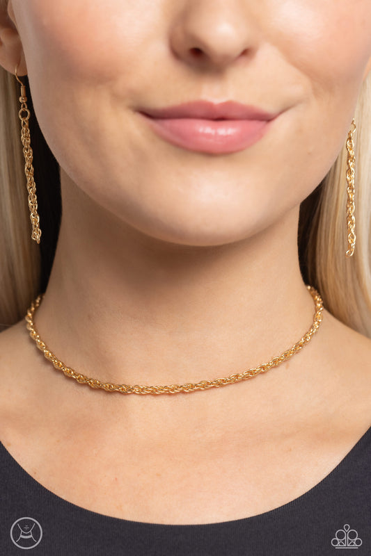 Glimmer of ROPE Gold Necklace - Jewelry by Bretta