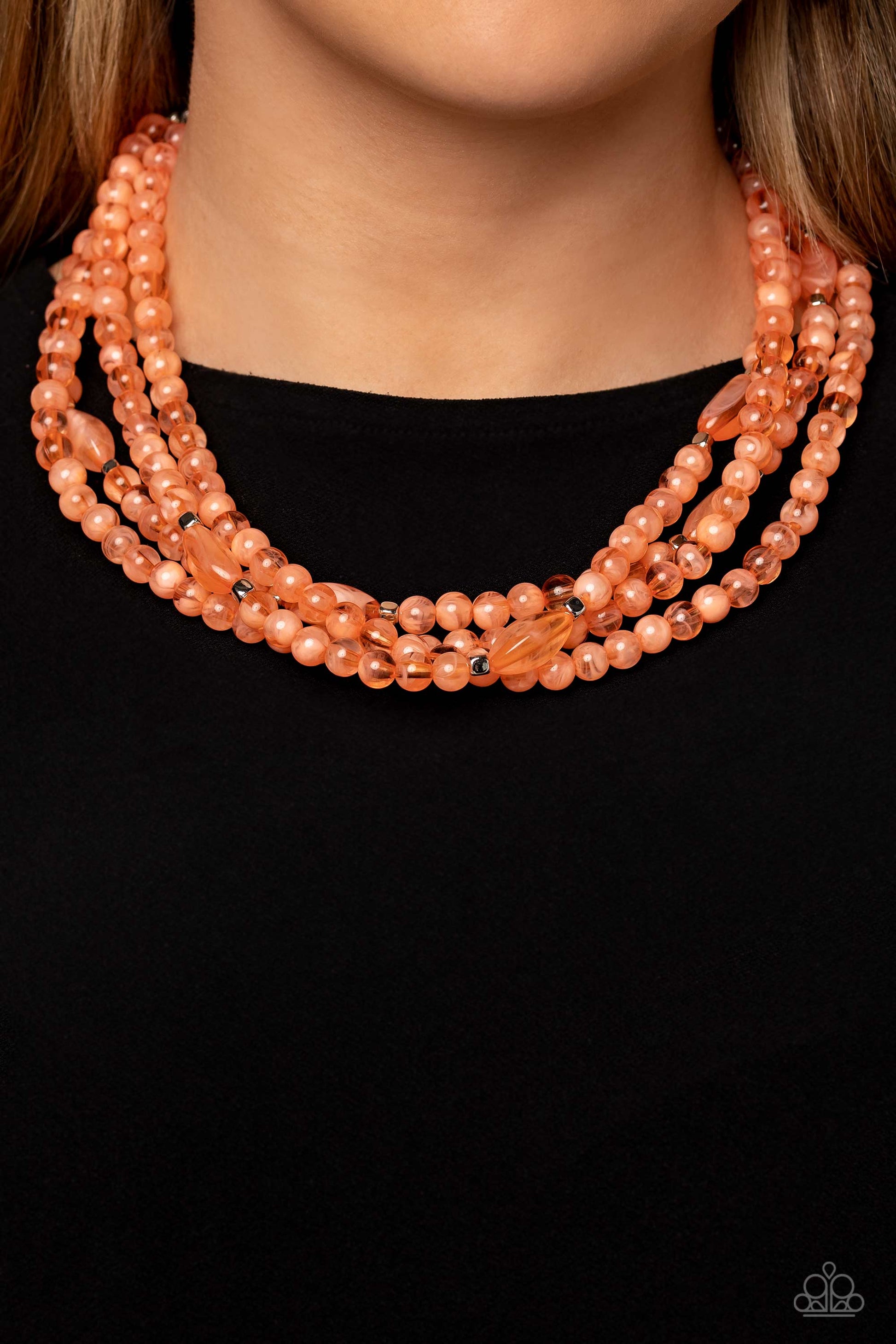 Layered Lass Orange Necklace - Jewelry by Bretta