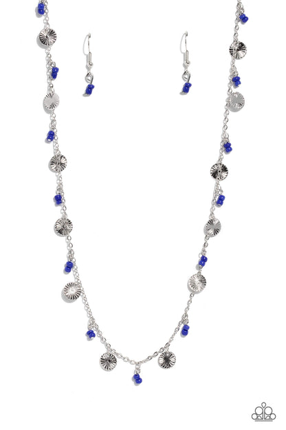 Sand Dollar Sass Blue Necklace - Jewelry by Bretta