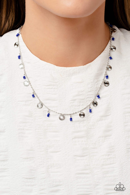 Sand Dollar Sass Blue Necklace - Jewelry by Bretta