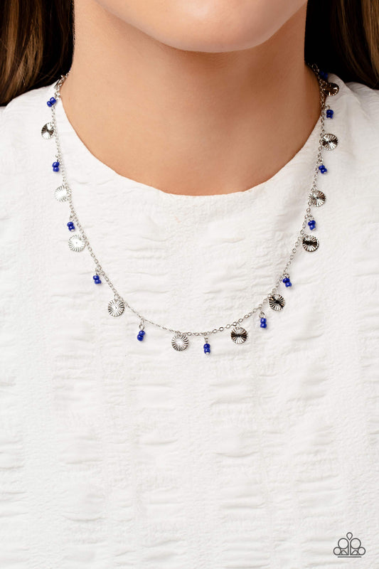 Sand Dollar Sass Blue Necklace - Jewelry by Bretta