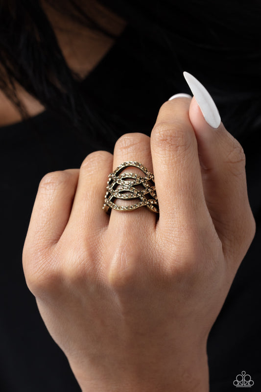 Interlocked Impression Brass Ring - Jewelry by Bretta