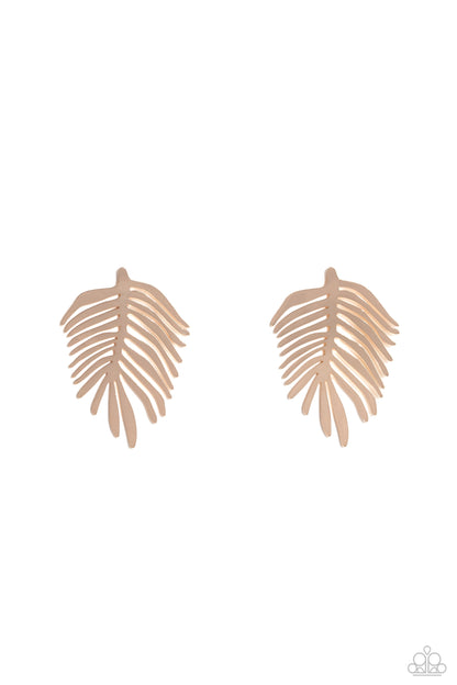 The FROND Row Gold Earrings - Jewelry by Bretta