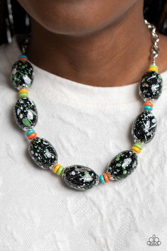 No Laughing SPLATTER Green Necklace  - Jewelry by Bretta