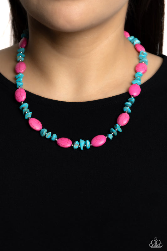 Stone Age Showcase Pink Necklace  - Jewelry by Bretta
