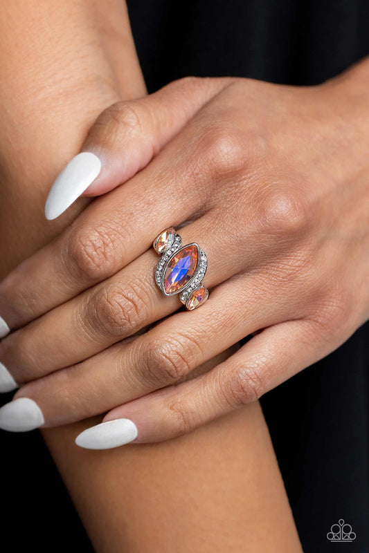 Tilted Triplets Orange Ring - Jewelry by Bretta