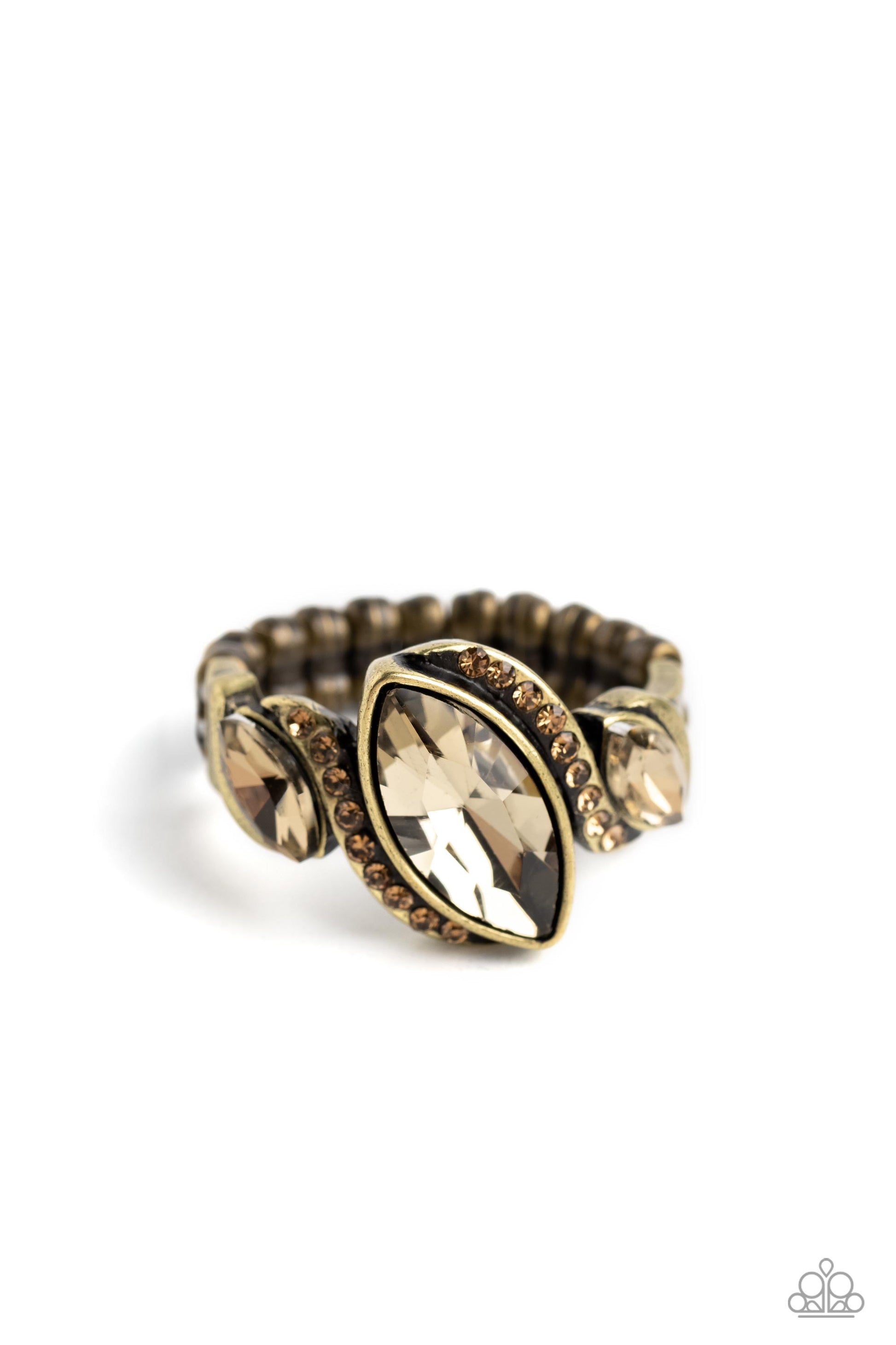 Tilted Triplets Brass Ring - Jewelry by Bretta