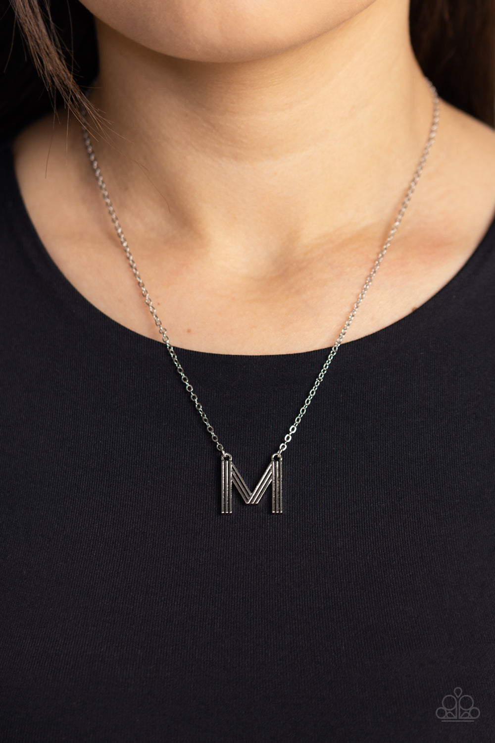 Leave Your Initials  M - Silver Necklace - Jewelry by Bretta