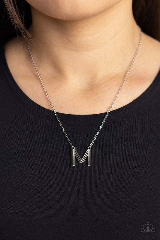 Leave Your Initials  M - Silver Necklace - Jewelry by Bretta